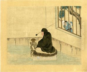 Unsigned album paintings depicting Taoist immortals. Unsigned album paintings depicting Taoist immortals.