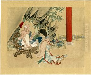 Unsigned album paintings depicting Taoist immortals. Unsigned album paintings depicting Taoist immortals.