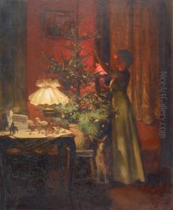 Decorating the Christmas tree by unknown