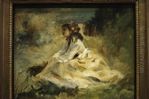 Woman in a Meadow (Lise Trehot) by Pierre Auguste Renoir
