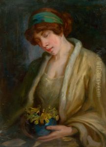 Zena s kvietkami by Ludovit Pitthordt