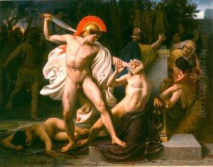 The death of Priam by Leon Bazille Perrault