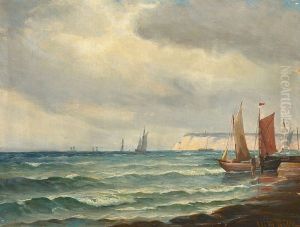 Boats off the coast of Dover.