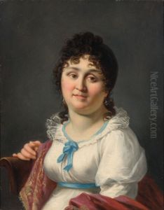 Madame Regnault with a Blue Ribbon by Jean-Baptiste Regnault