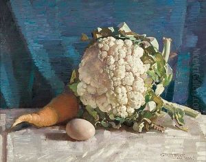 Egg and cauliflower still life