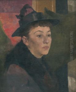 Podobizna zeny s ciernym klobukom by Akos Aranyossy