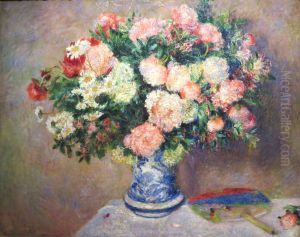 Bouquet of Chrysanthemums and a Japanese Fan