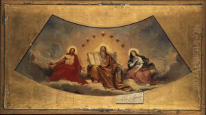 Le Pere eternel, le Christ et la Vierge by Abel De Pujol
