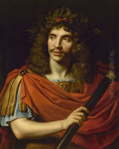 Moliere (1622-1673) dans le role de Cesar de "La Mort de Pompee"