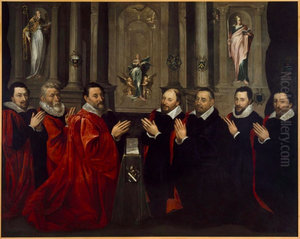 The Echevins of Paris Praying before St Genevieve The Echevins of Paris Praying before St Genevieve