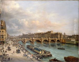 La Cite et le Pont-Neuf, vus du quai du Louvre by Giuseppe Canella