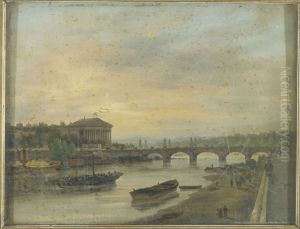 Le Palais Bourbon et le Pont Louis-XVI (pont de la Concorde) by Giuseppe Canella