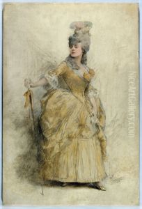 Portrait de Rejane (1856-1920) en costume de scene by Theobald Chartran