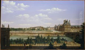 Le Jardin et le palais des Tuileries, vus du quai d'Orsay