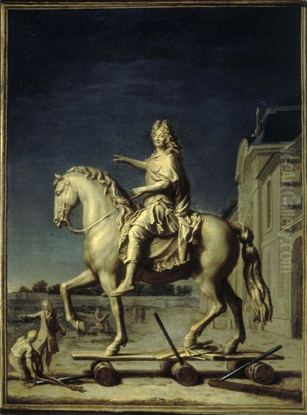 Transport sur la place Louis-le-Grand de la statue de Louis XIV de Girardon, le 16 juillet 1699 - view 1