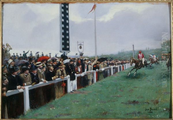 Courses a Longchamp ; l'arrivee au poteau - view 1