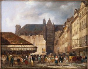 La rue des Prouvaires et l'eglise Saint-Eustache