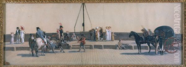 Le passage du pont Royal, vers 1800 - view 1
