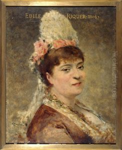 Portrait d'Edile Riquer (1832-1911), societaire de la Comedie-Francaise, en costume de scene