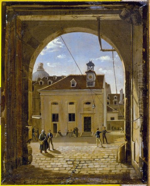 La cour du college Sainte-Barbe, rue de Reims - view 1