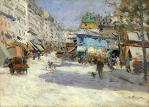 La rue Lepic, l'angle de la rue Puget et la place Blanche by Louis Abel-Truchet