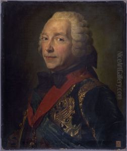 Portrait de Charles-Louis-Auguste Fouquet, duc de Belle-Isle (1684-1761), marechal de France by Maurice Quentin de La Tour