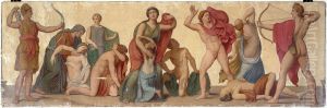 Massacre des Niobides, composition provenant de l'atrium de la maison pompeienne du prince Napoleon Massacre des Niobides, composition provenant de l'atrium de la maison pompeienne du prince Napoleon