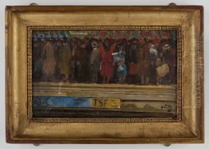L'Heure de pointe dans le metro by Andre Devambez