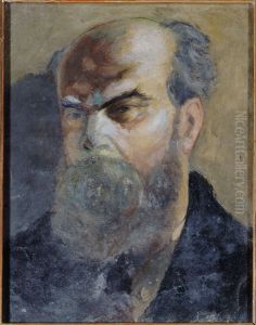 Portrait de Paul Verlaine (1844-1896), poete by Frederic-Auguste Cazals