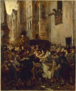 Arrestation de Charlotte Corday, apres le meurtre de Marat by Alfred Dehodencq