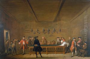 La Partie de billard by Jean-Baptiste-Simeon Chardin