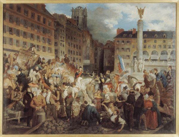 Le duc d'Orleans, se rendant a l'Hotel de Ville, traverse la place du Chatelet, le 31 juillet 1830 - view 1