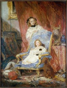 Portrait de Madame Isabey et de sa fille by Eugene Isabey