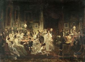 Le Salon de M Irisson, le soir du 19 aout 1839 by Prosper Lafaye