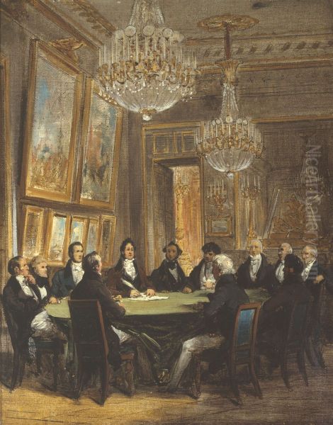 Le duc d'Orleans signant la proclamation de la lieutenance generale du royaume, le 31 juillet 1830, au Palais-Royal - view 1