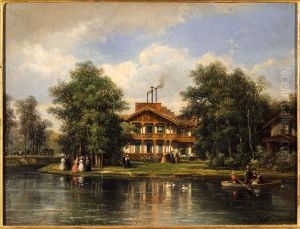 Le Chalet de la Porte-Jaune, au bois de Vincennes by Pierre-Justin Ouvrie