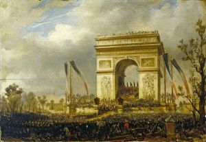 La fete de la Fraternite, le 20 avril 1848, place de l'Etoile ; distribution des drapeaux a la garde nationale La fete de la Fraternite, le 20 avril 1848, place de l'Etoile ; distribution des drapeaux a la garde nationale