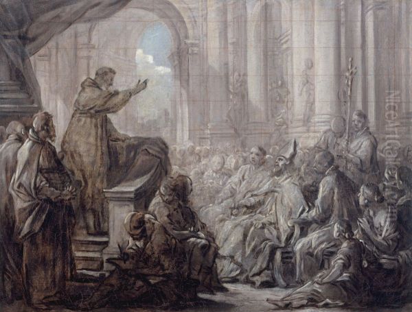 La predication de saint Augustin devant Valere Esquisse pour le tableau du choeur de l'eglise de Notre-Dame-des-Victoires - view 1