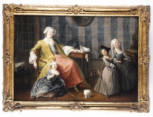 Une mere qui regarde jouer ses enfants by Pierre Louis Ii Dumesnil