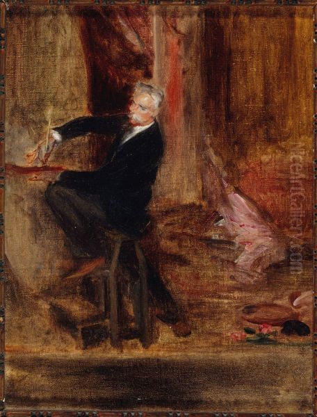 Portrait du peintre Jules Cheret (1836-1933), dans son atelier - view 1