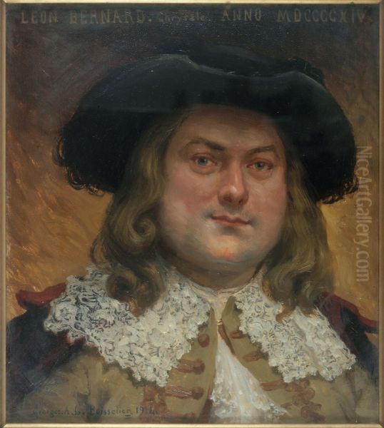 Portrait de Leon Bernard (1877-1935), societaire de la Comedie-Francaise, dans le role de Chrysale de "L'Ecole des femmes" - view 1