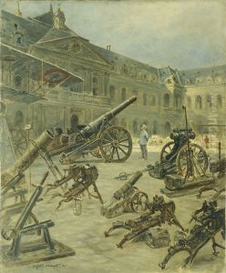 Trophees de guerre dans la cour des Invalides, en 1917