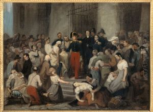 Le duc d'Orleans visitant les malades de l'Hotel-Dieu pendant l'epidemie de cholera, en 1832