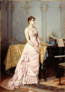 Portrait de Rose Caron (1857-1890), chanteuse by Toulmouche Auguste