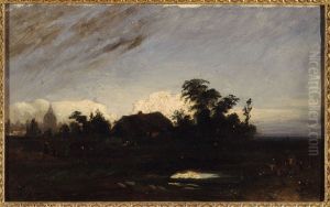 Une mare pres de la Glaciere, au crepuscule (1821) by Paul Huet