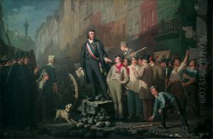Alphonse Baudin (1811-1851) sur la barricade du faubourg Saint-Antoine, le 3 decembre 1851 by Louis-Ernest Pichio
