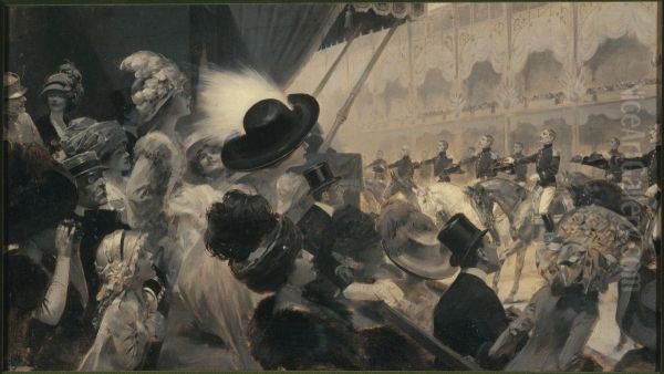 Carrousel au Grand-Palais, en 1910, ou "Une fete militaire de charite : le carrousel du Grand-Palais" - view 1