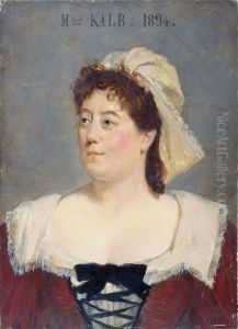 Marie-Caroline Kalb (1854-1930), societaire de la Comedie-Francaise, en costume de servante
