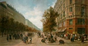 Queue a la porte d'une epicerie (angle de la rue Reaumur et du boulevard Sebastopol) en novembre 1870 Queue a la porte d'une epicerie (angle de la rue Reaumur et du boulevard Sebastopol) en novembre 1870
