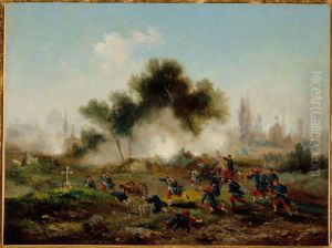 Assaut d'un cimetiere par les troupes regulieres, mai 1871